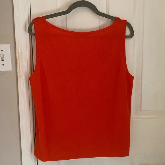 St. John Wool Blend Tank Top in Tangerine - Picture 3 of 3